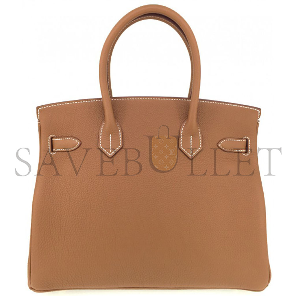 HERMES MASTER BIRKIN 30 EPSOM LEATHER GOLDEN BROWN GOLD BUCKLE HANDBAG H028369CC37 (30*23*15cm)